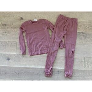 Chasing Windmills Kid’s Thermal Long John’s Merino Wool Pink 8 Full Set Hole
